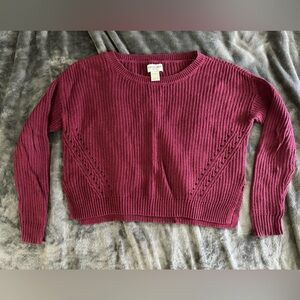 Cropped Burgundy Arizona Sweater
